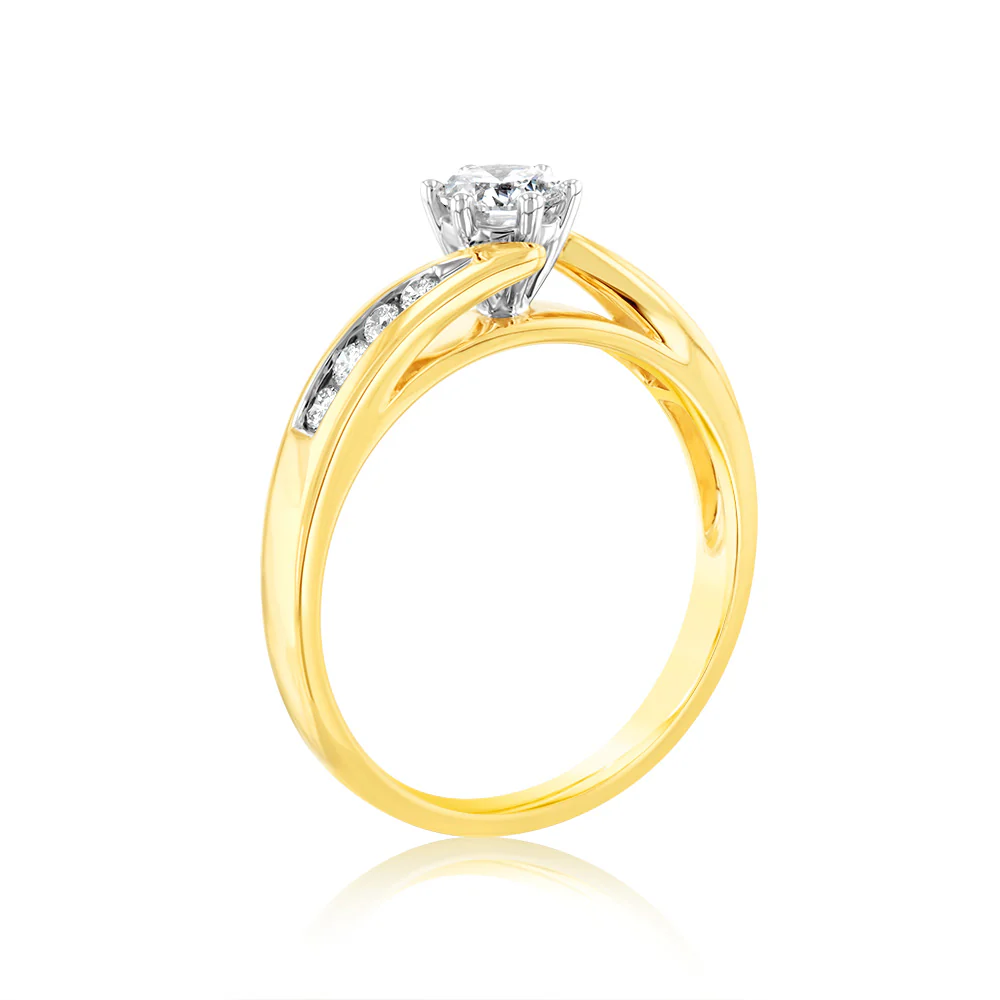 Luminesce Lab Grown 9ct Yellow Gold 1/2 Carat Diamond Ring - Image 3