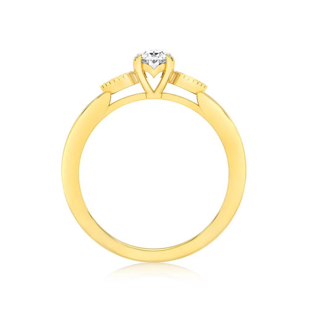 Luminesce Lab Grown 9ct Yellow Gold 1/2 Carat Diamond Solitaire Fancy Ring - Image 2