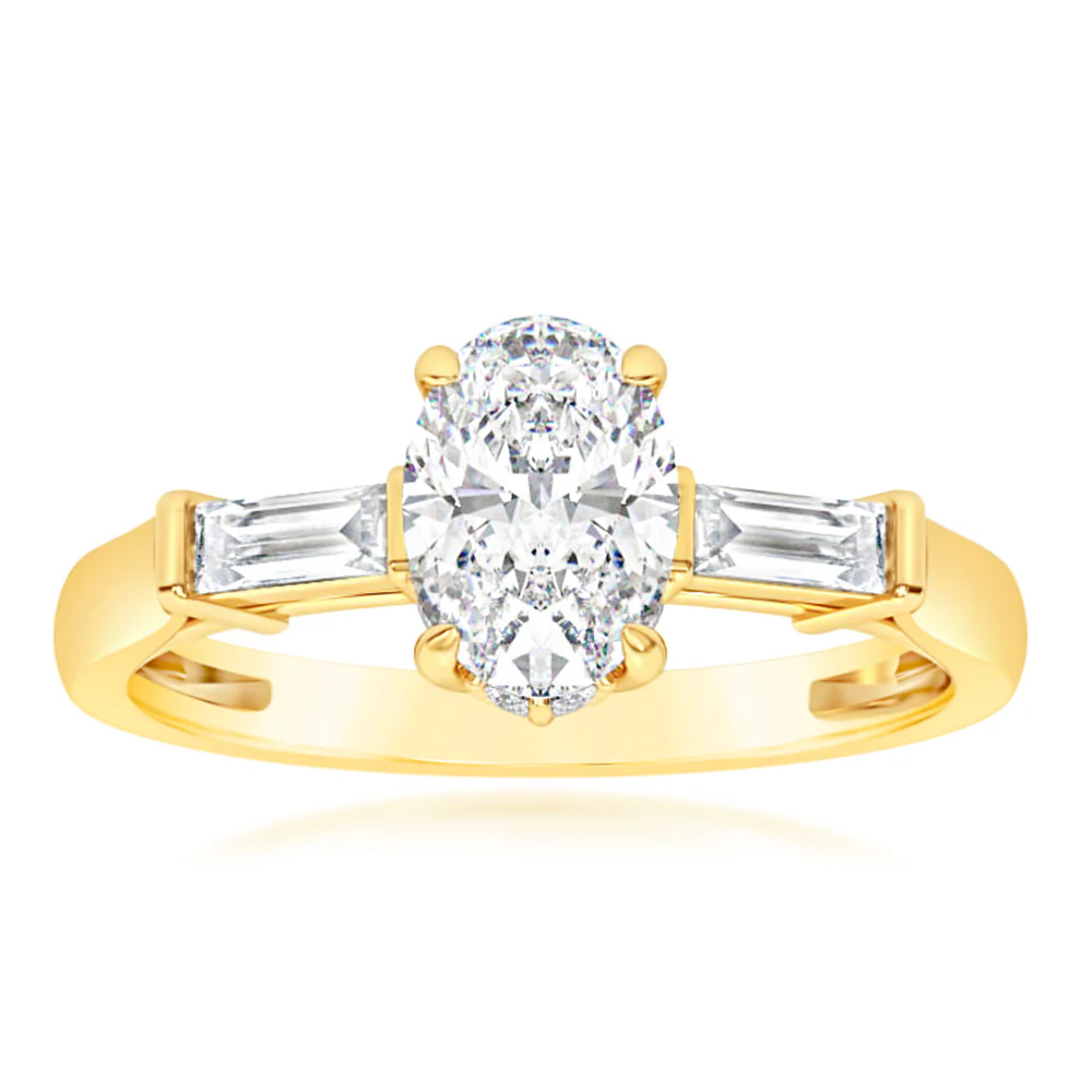 Luminesce Lab Grown 9ct Yellow Gold 1.20 Carat Diamond Solitaire Fancy Ring