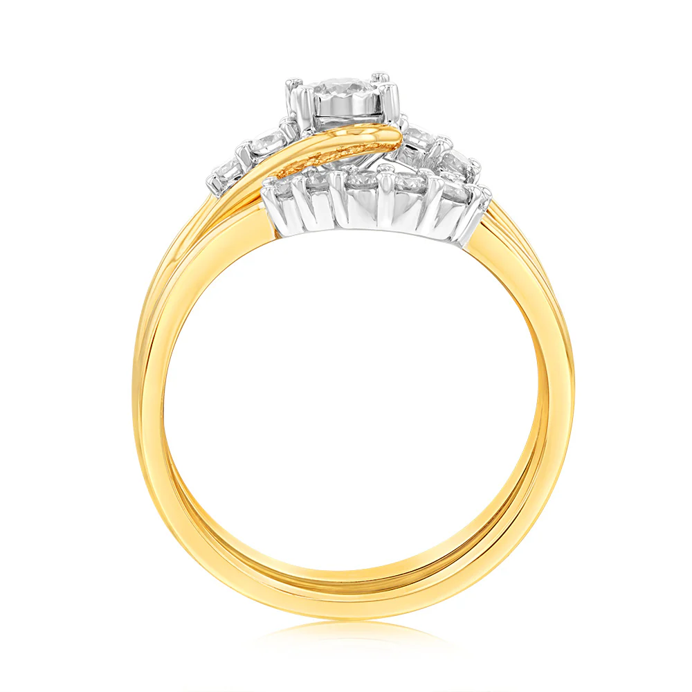 Luminesce Lab Grown 9ct Yellow Gold 1/3 Carat Diamond Bridal Set - Image 3