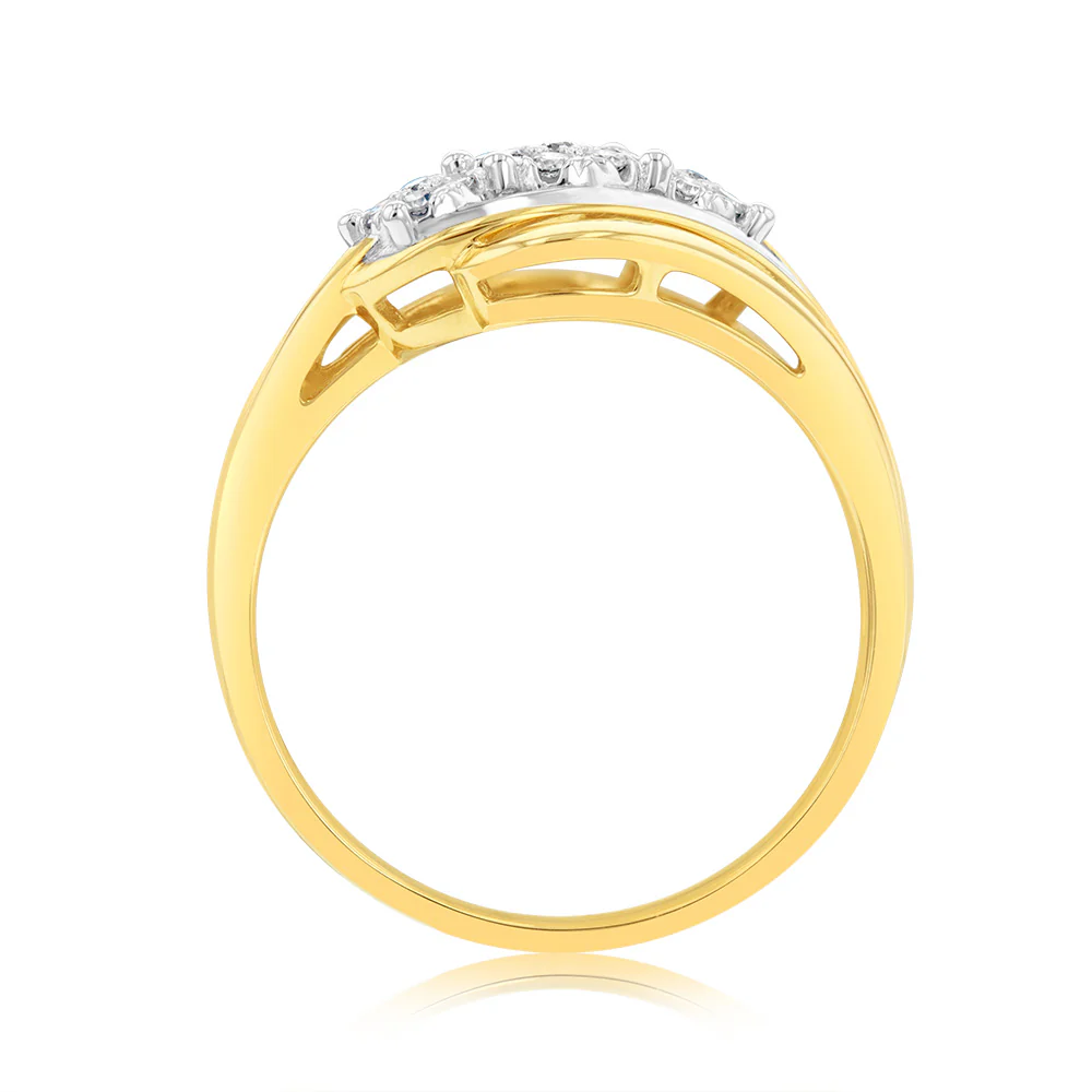 Luminesce Lab Grown 9ct Yellow Gold 1/4 Carat Diamond Ring - Image 2