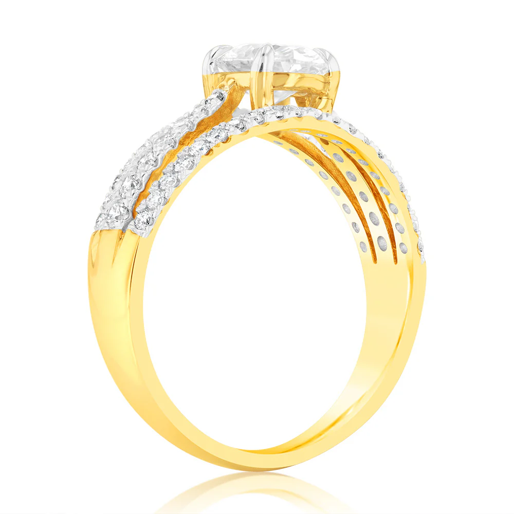 Luminesce Lab Grown 9ct Yellow Gold 1.5 Carat Diamond Solitaire Fancy Ring - Image 3