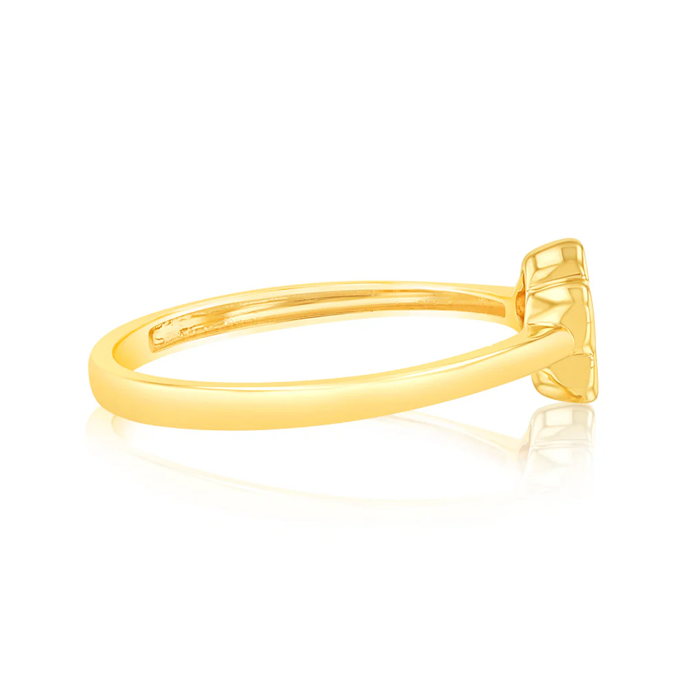 Luminesce Lab Grown 9ct Yellow Gold 1/5 Carat Flower Shaped Diamond Ring - Image 2