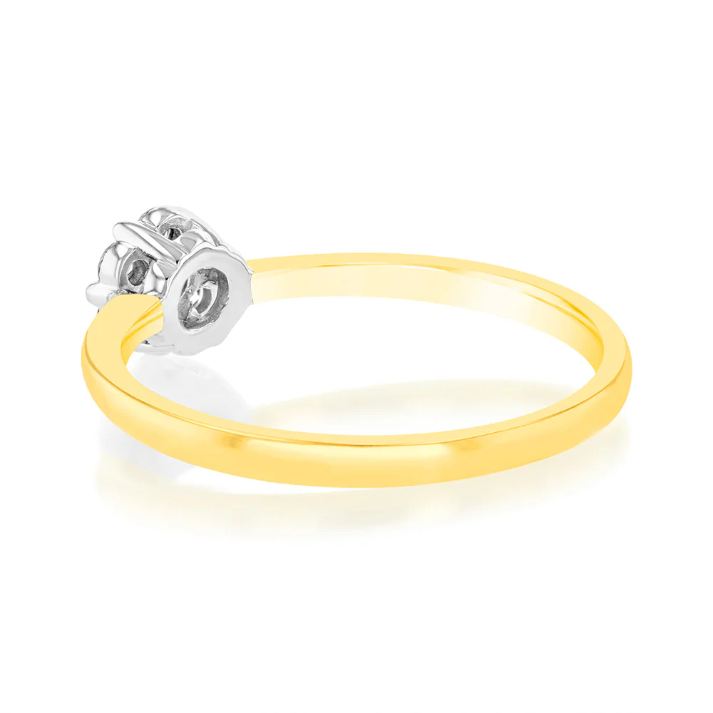 Luminesce Lab Grown 9ct Yellow Gold 1/6 Carat Diamond Solitaire Fancy Ring - Image 3