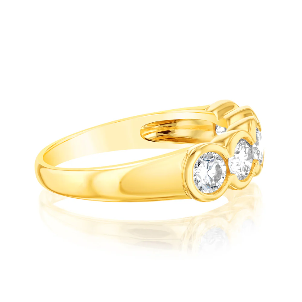 Luminesce Lab Grown 9ct Yellow Gold 1 Carat Diamond Eternity Ring - Image 2