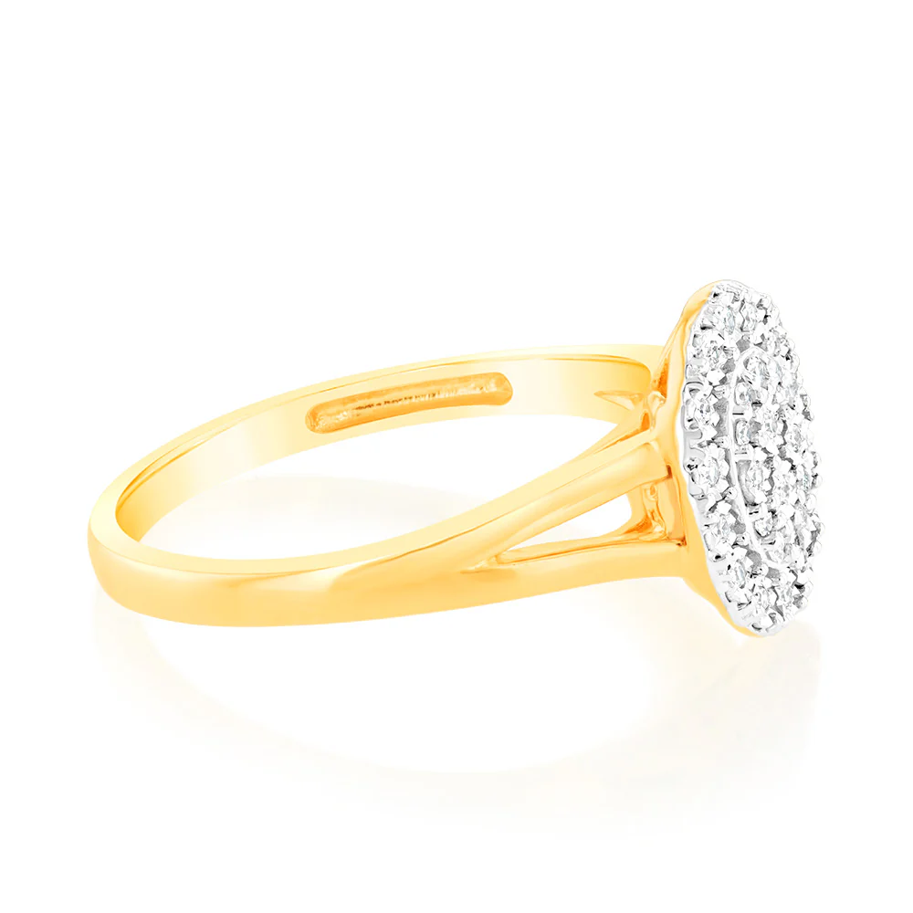 Luminesce Lab Grown 9ct Yellow Gold Diamond Cluster Ring - Image 2