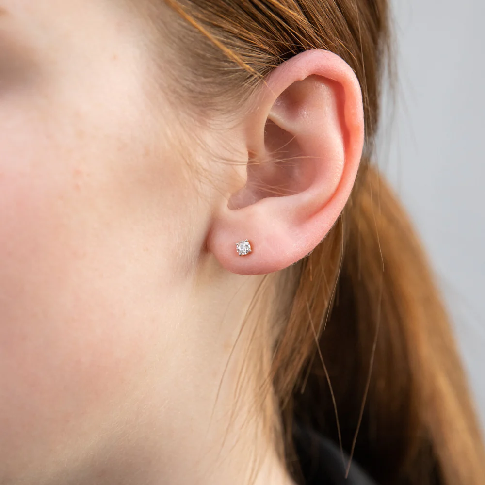 Luminesce Lab Grown 9ct Yellow Gold Diamond Solitiaire Classic 1/3 Carat Stud Earring - Image 2
