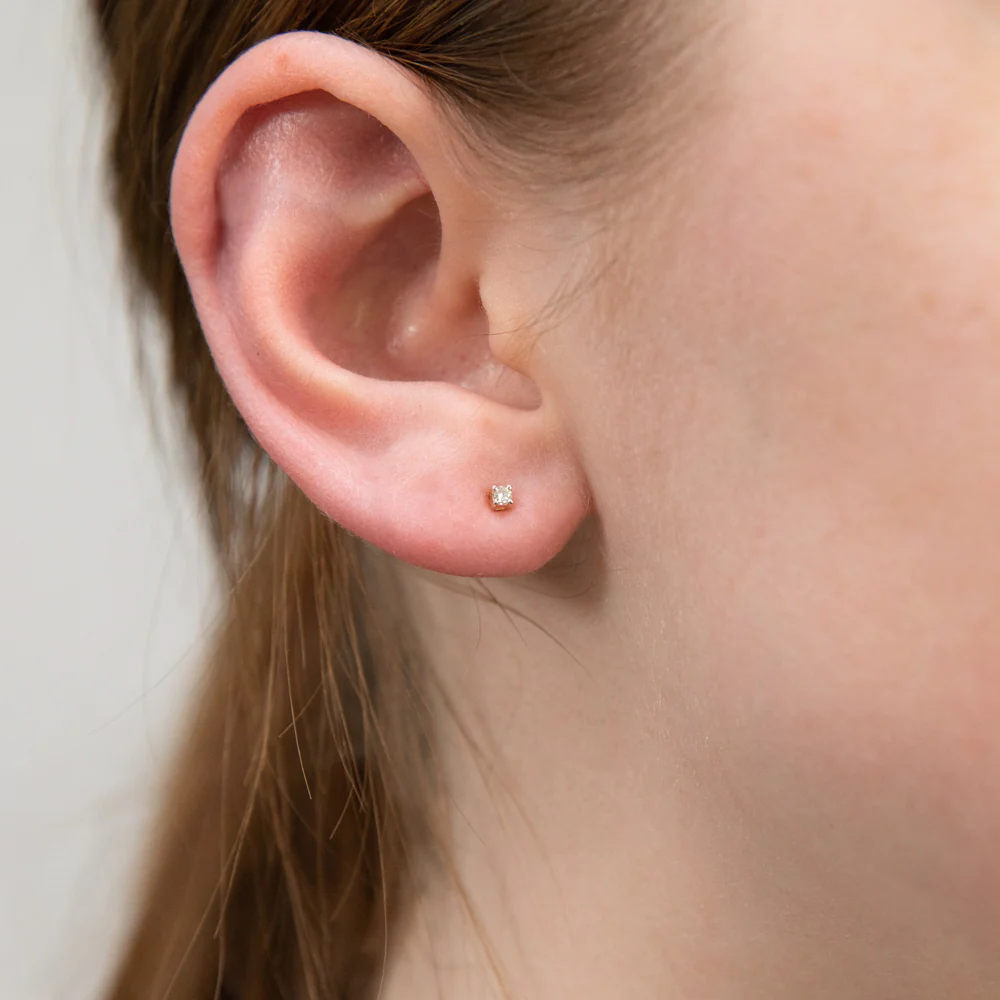Luminesce Lab Grown 9ct Yellow Gold Diamond Solitiaire Classic 5 Points Stud Earring - Image 2