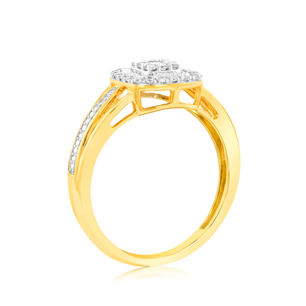 Luminesce Lab Grown 9ct Yellow Gold Ring in 35 diamonds - Image 3