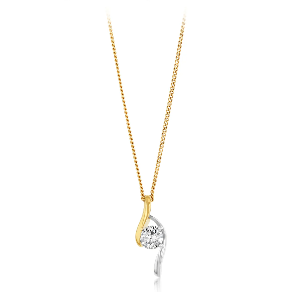 Luminesce Lab Grown Carat Diamond Pendant in 9ct Yellow Gold