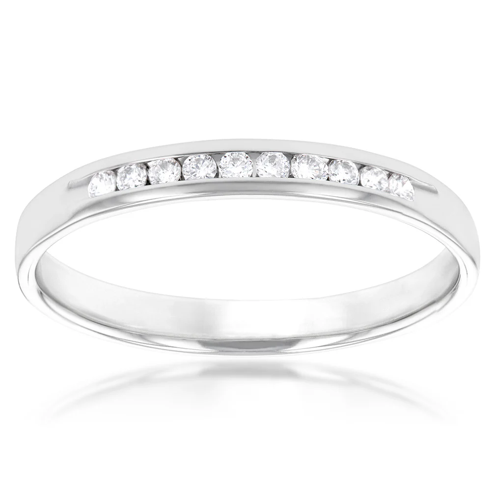Luminesce Lab Grown Diamond 1/10 Carat Channel Eternity Ring in 9ct White Gold