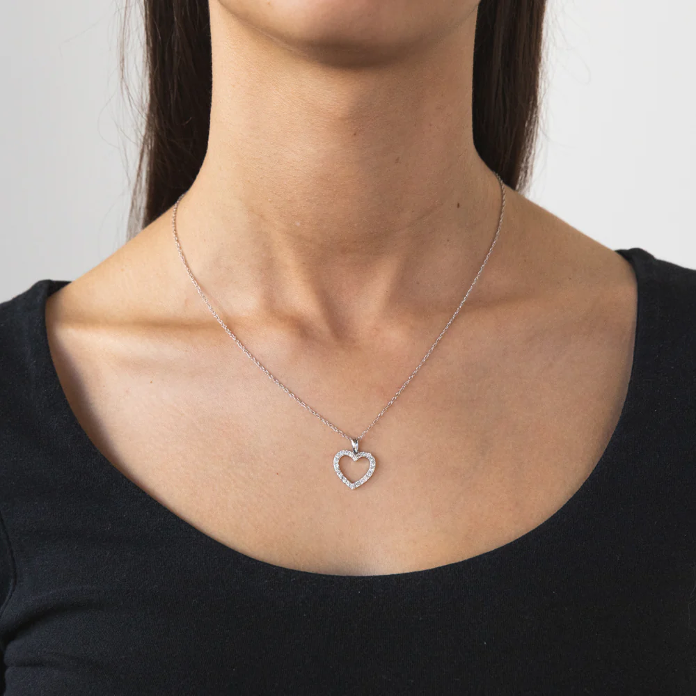 Luminesce Lab Grown Diamond 1/2 Carat Silver Heart Pendant on 45cm Chain - Image 2