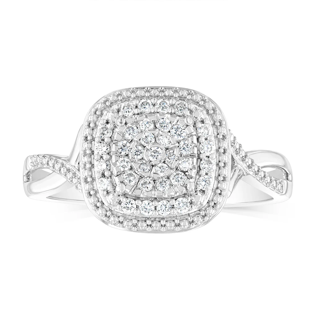 Luminesce Lab Grown Diamond 1/4 Carat Dress Ring in Sterling Silver