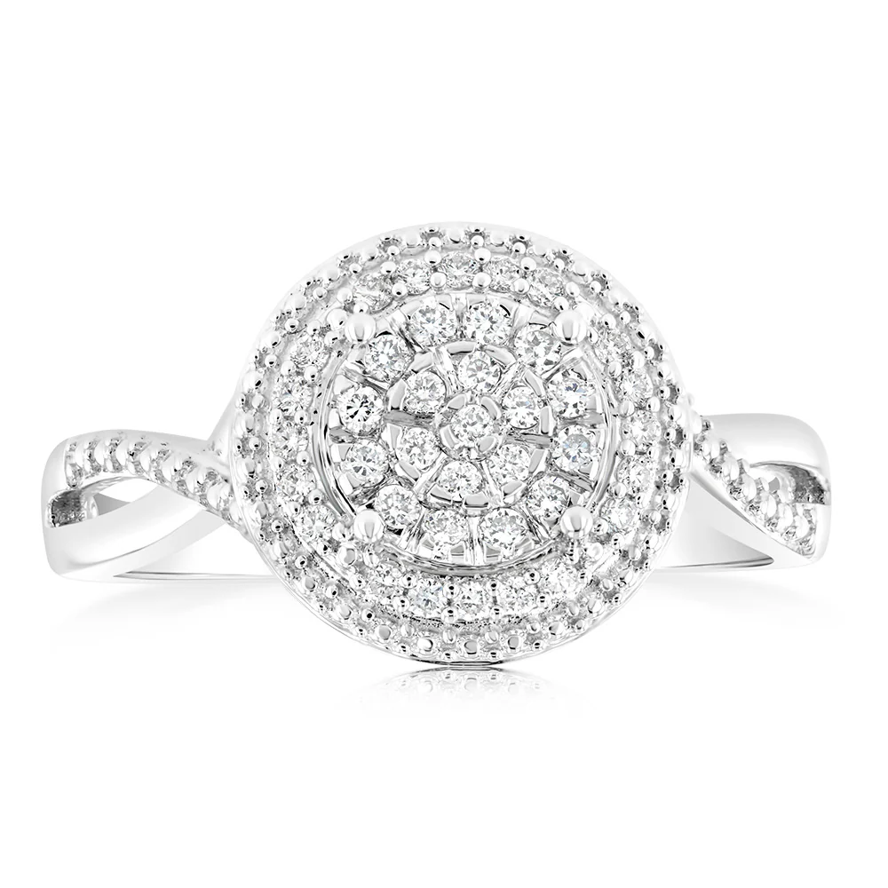 Luminesce Lab Grown Diamond 1/4 Carat Dress Ring in Sterling Silver