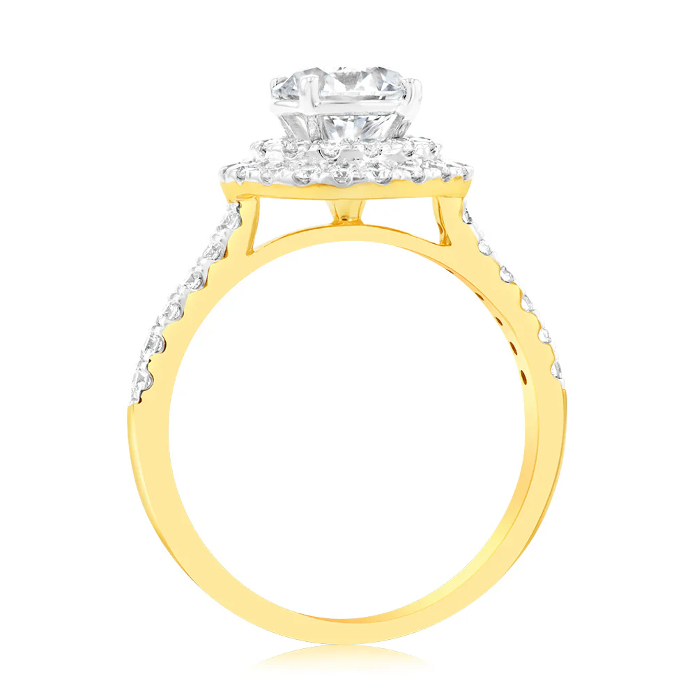 Luminesce Lab Grown Diamond 1.5 Carat Solitaire Fancy Ring in 9ct Yellow Gold - Image 2