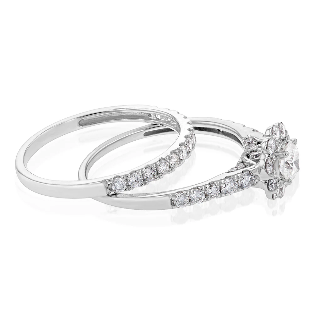 Luminesce Lab Grown Diamond 1.5Ct Halo Bridal Set in 14ct White Gold - Image 2
