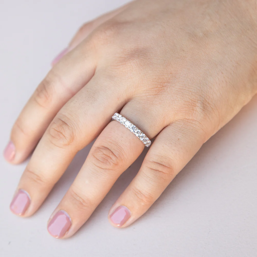 Luminesce Lab Grown Diamond 1 Carat Eternity Ring in 9ct White Gold - Image 3