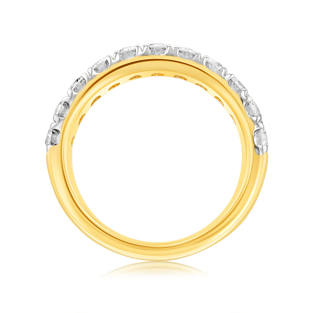 Luminesce Lab Grown Diamond 1 Carat Eternity Ring in 9ct Yellow Gold - Image 4
