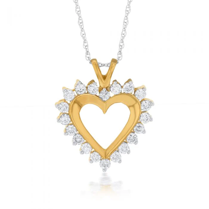 Luminesce Lab Grown Diamond 1 Carat Gold Plated Silver Heart Pendant