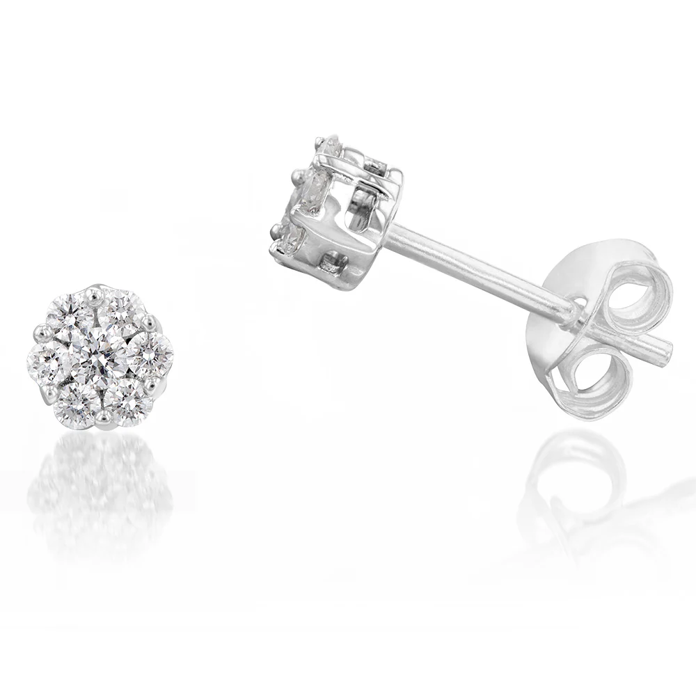 Luminesce Lab Grown Diamond 20-24PT Silver Flower Studs