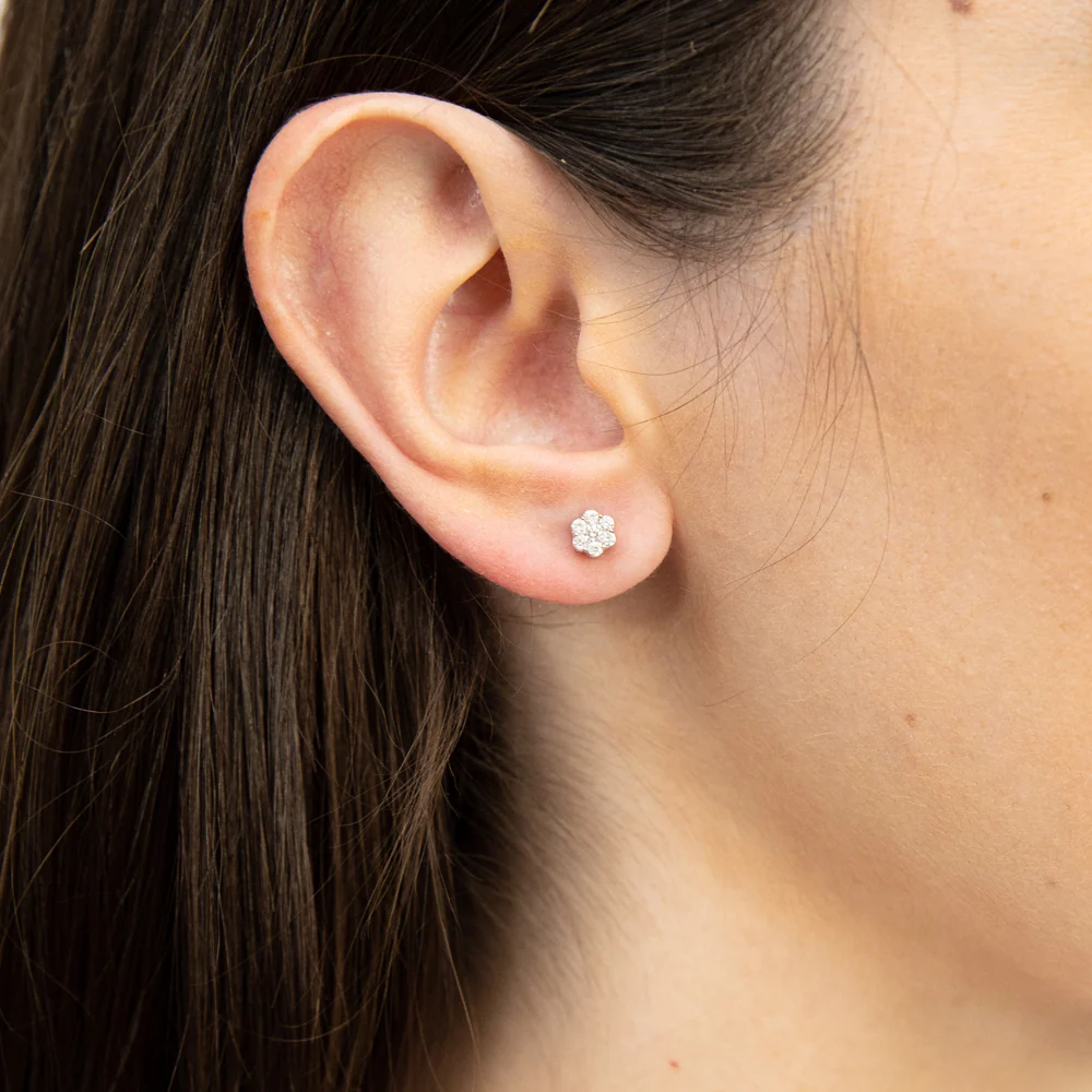 Luminesce Lab Grown Diamond 25-29PT Silver Flower Studs - Image 2