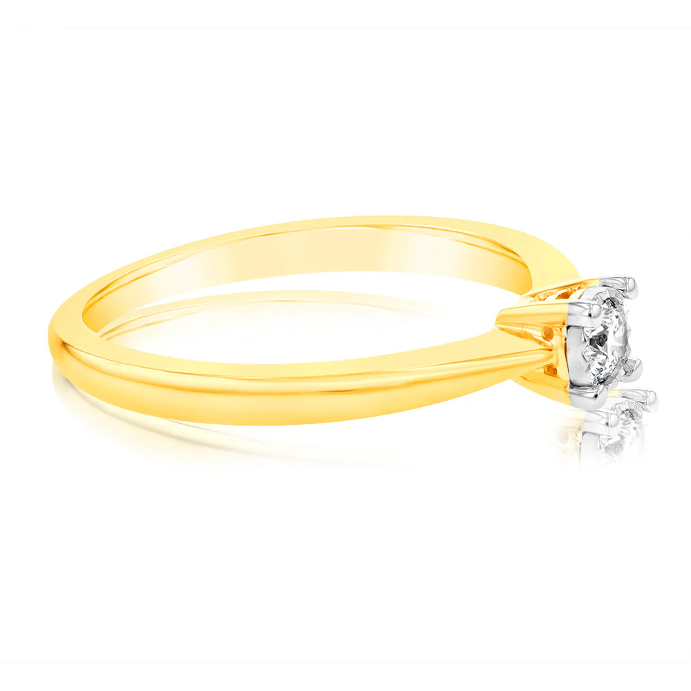 Luminesce Lab Grown Diamond 4 Claw Ring In 9ct Yellow Gold - Image 2
