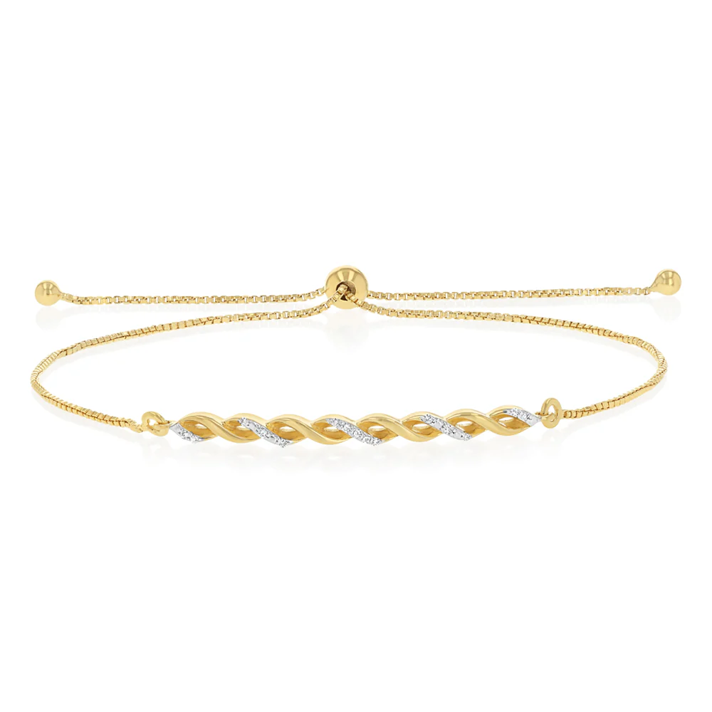 Luminesce Lab Grown Diamond Bolo Bracelet in Gold Plated Sterling Silver
