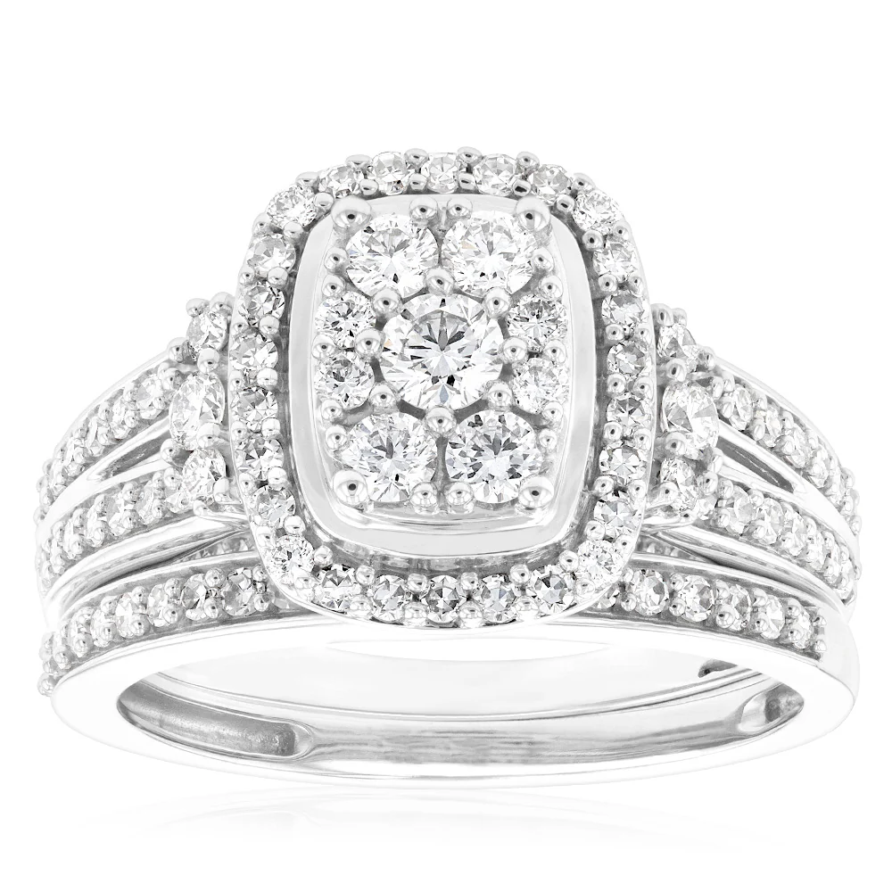 Luminesce Lab Grown Diamond Bridal Set .95Carat in set in 10ct White Gold