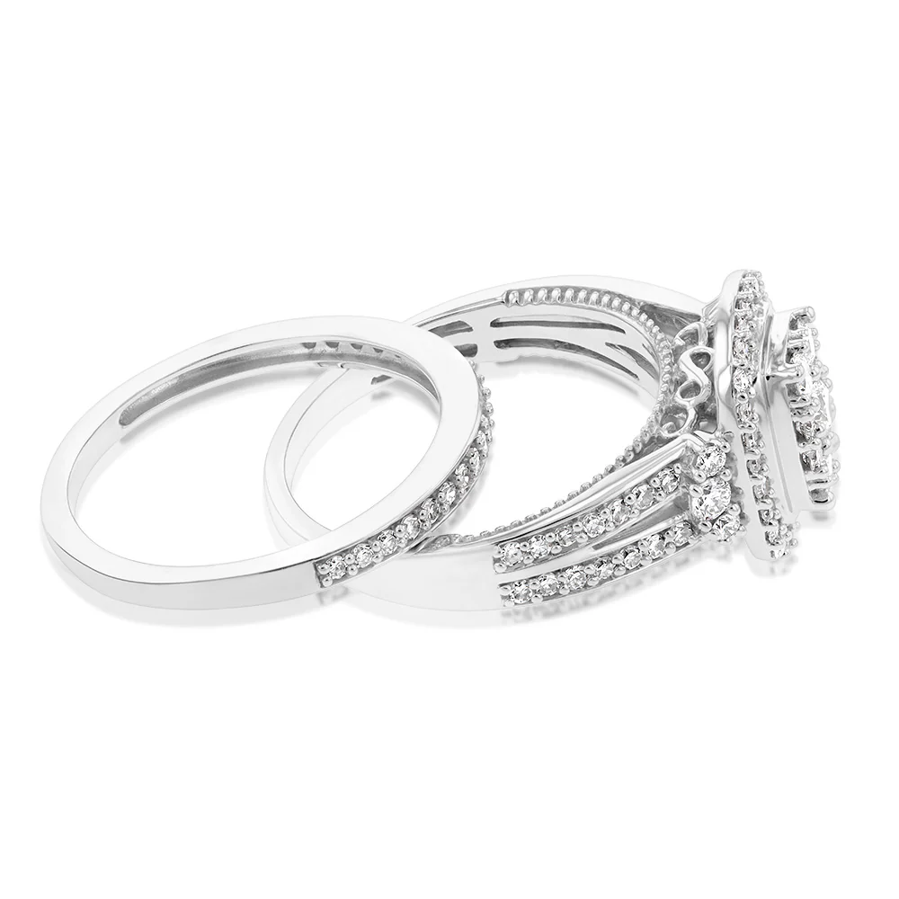 Luminesce Lab Grown Diamond Bridal Set .95Carat in set in 10ct White Gold - Image 2