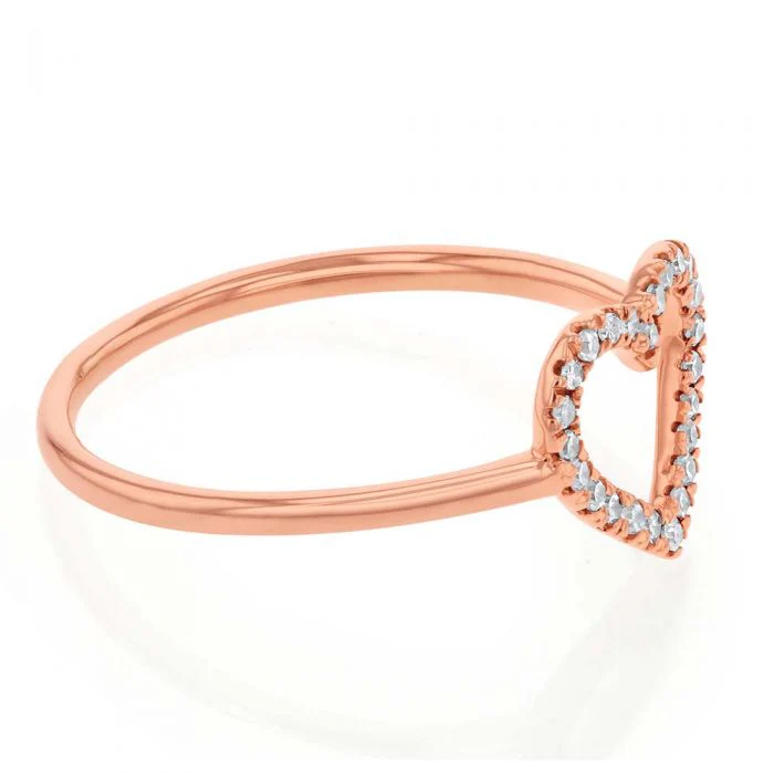 Luminesce Lab Grown Diamond Heart Ring with 24 Brilliant Diamonds in 9ct Rose Gold - Image 2