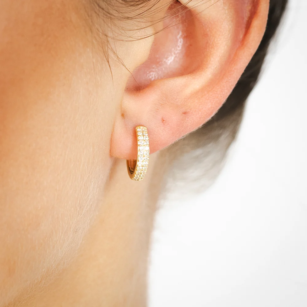 Luminesce Lab Grown Diamond Hoop Earring in 9ct Yellow Gold - Image 2