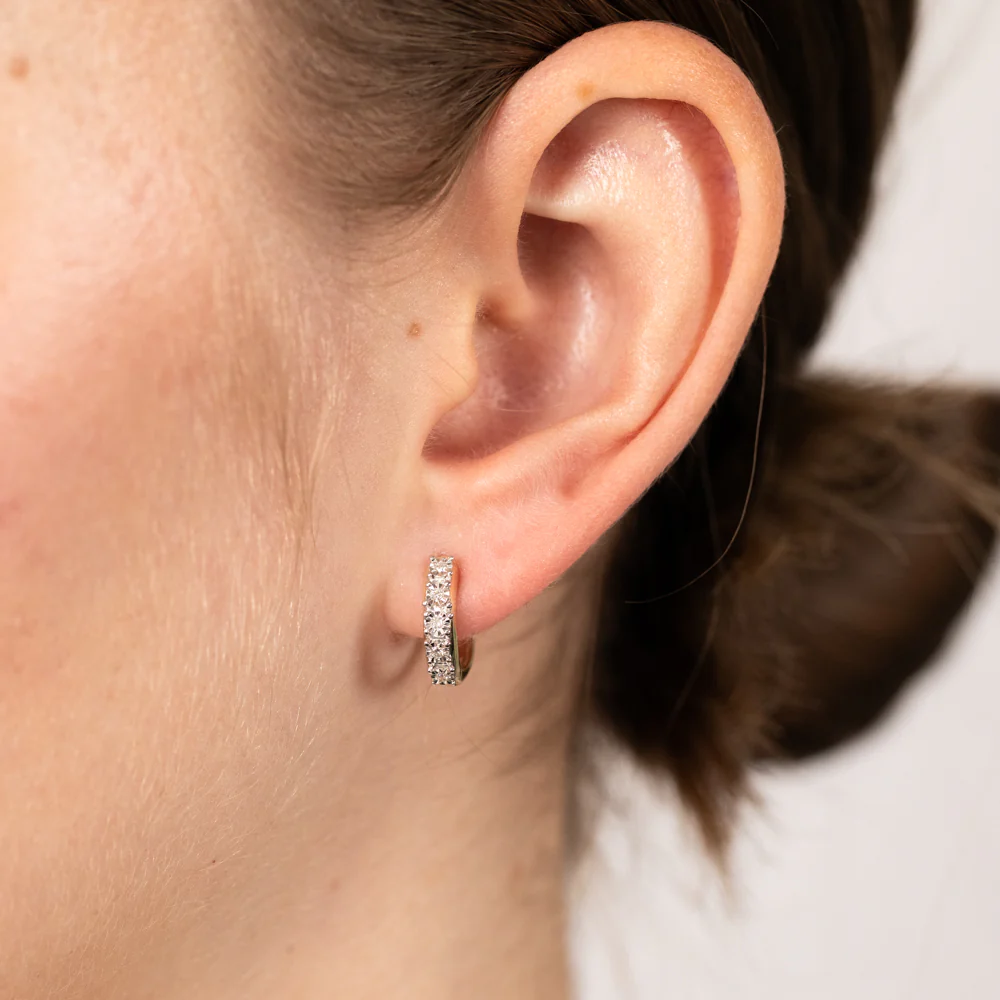 Luminesce Lab Grown Diamond Hoop Earrings in 9ct Yellow Gold - Image 2