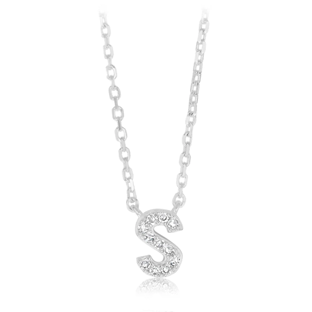 Luminesce Lab Grown Diamond "S" Pendant on Adjustable 40-45cm Chain Set in Sterling Silver