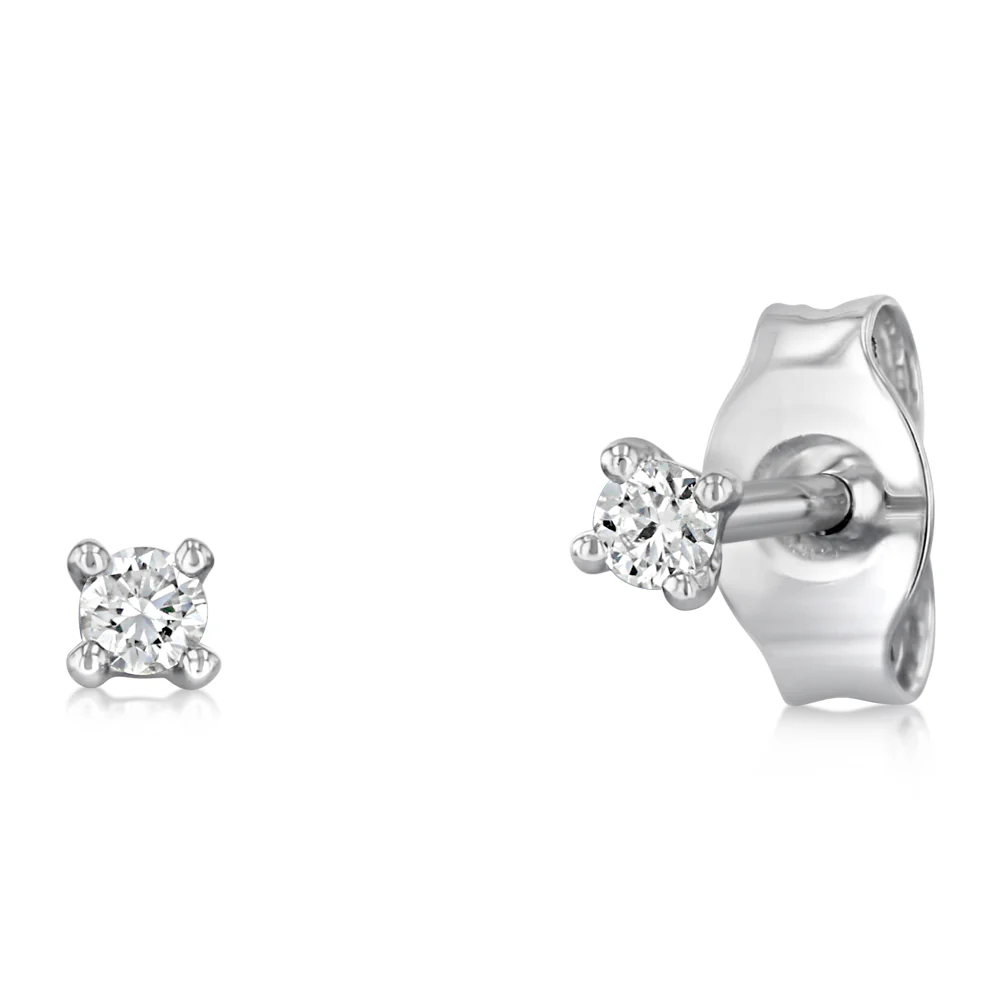 Luminesce Lab Grown Diamond Solitaire Stud Earrings in 9ct White Gold