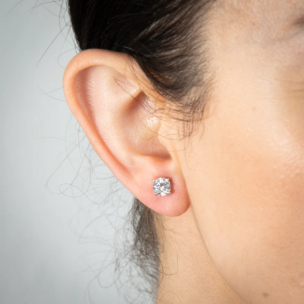 Luminesce Lab Grown Diamond Solitiaire 1.50 Carat Stud Earrings in 14ct White Gold - Image 2
