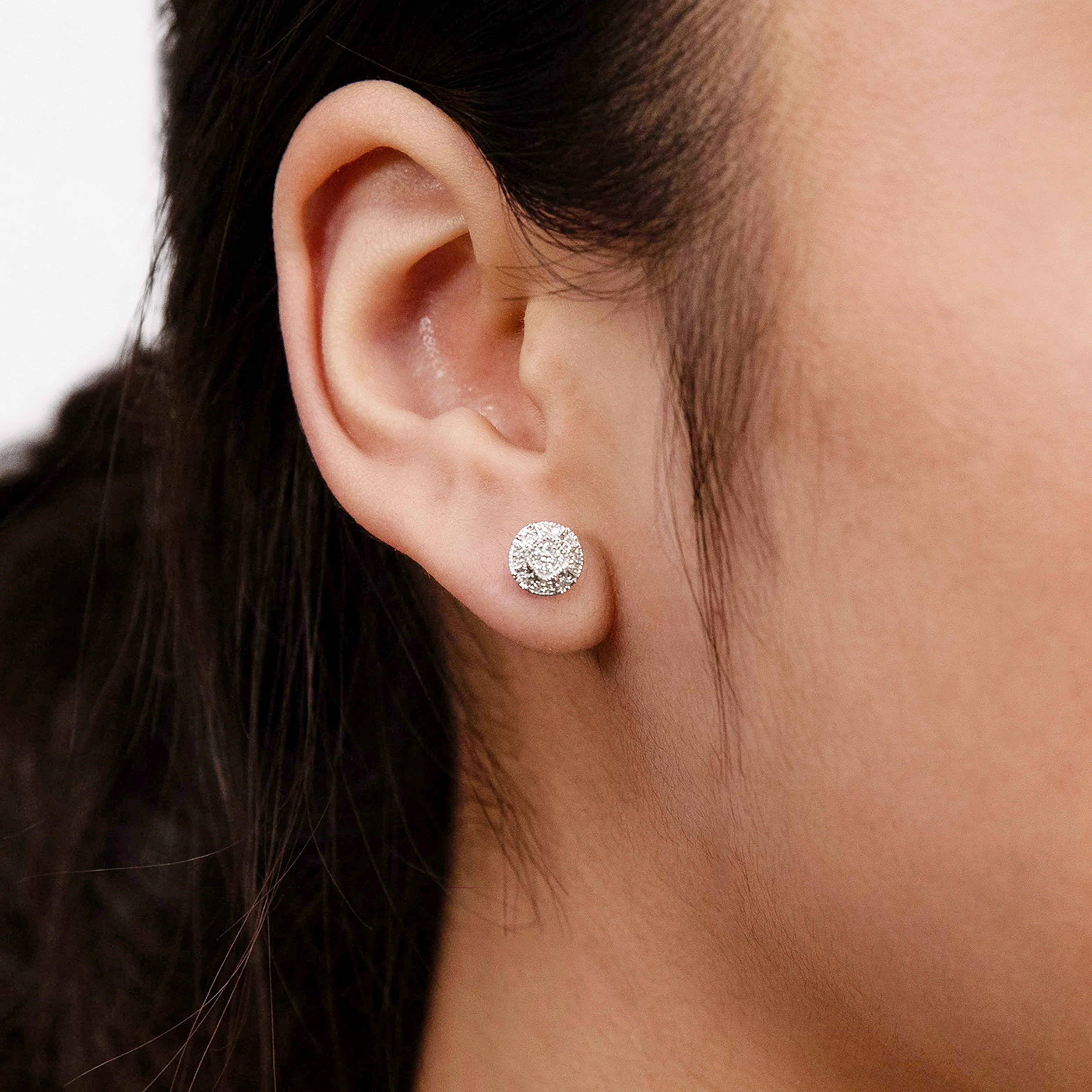 Luminesce Lab Grown Diamond Stud Earrings in Silver - Image 2