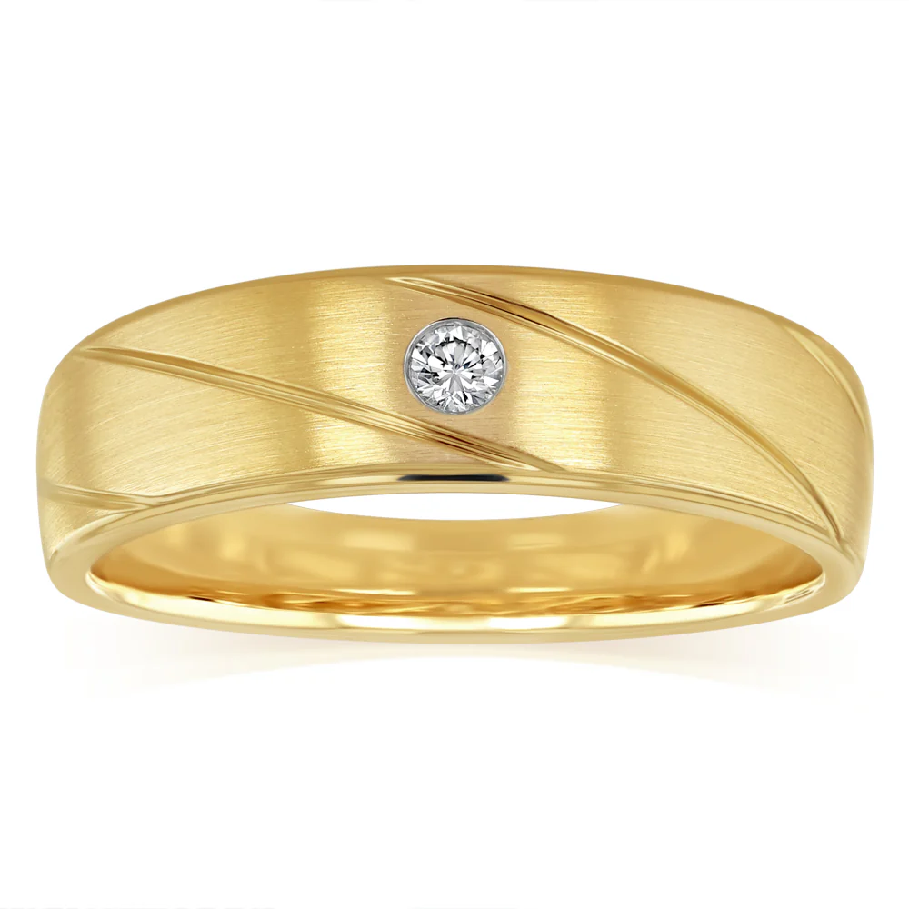 Luminesce Lab Grown Gents Ring in 9ct Yellow Gold