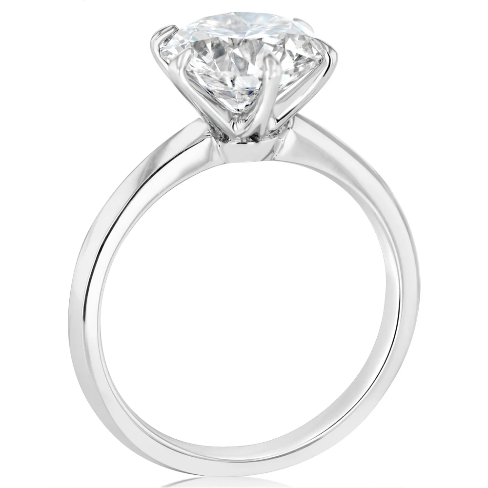 Luminesce Lab Grown Sterling Silver 3 Carat Diamond Solitaire Ring - Image 3