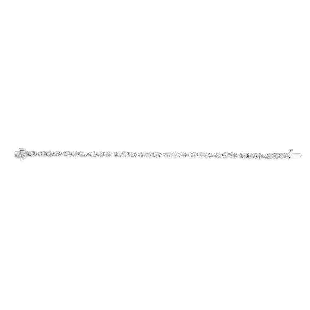 Luminesce Lab Grown Sterling Silver Tennis 0.04 Carat Diamond Bracelet - Image 2