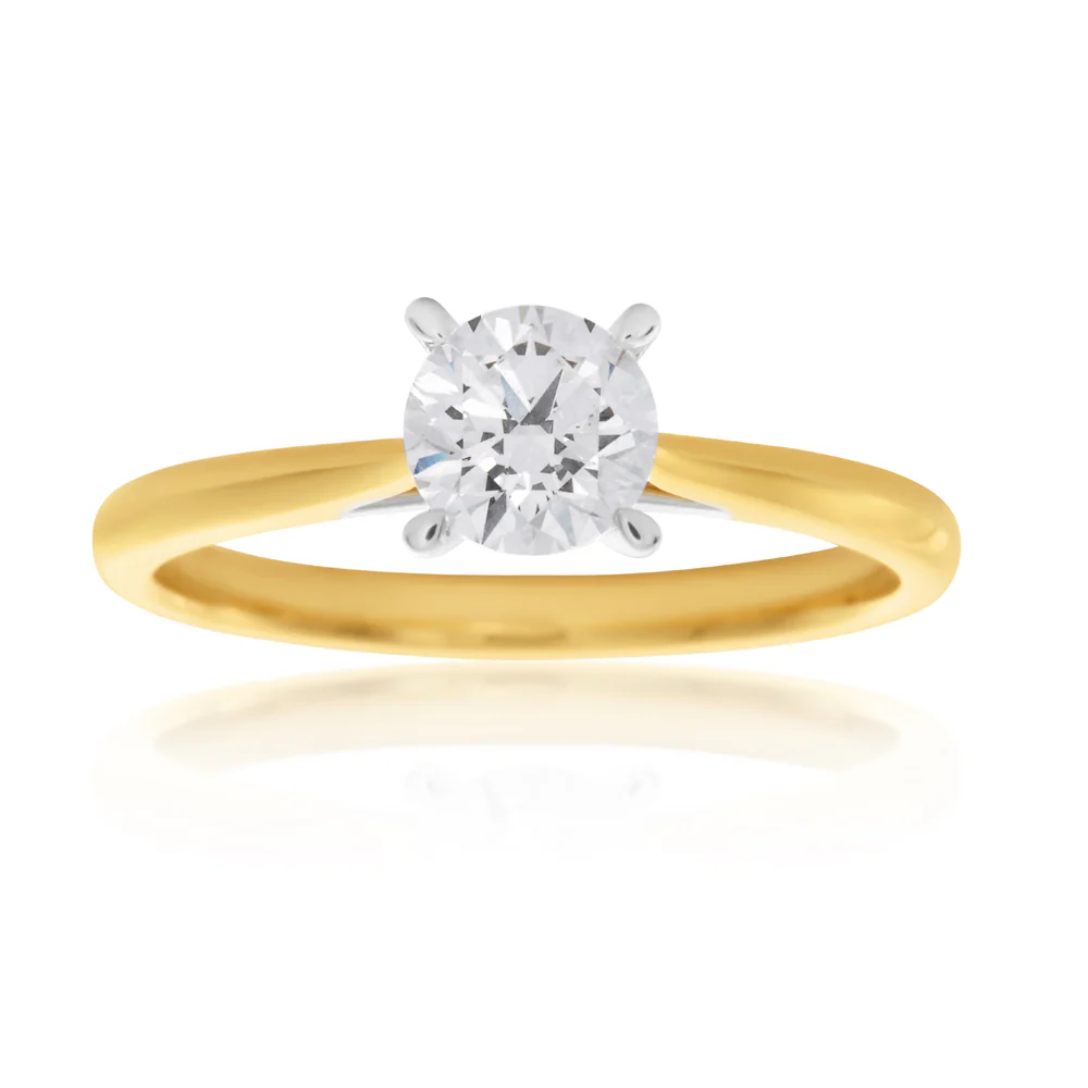 Luminesce Laboratory Grown 1/2 Carat Diamond Ring in 18ct Yellow Gold Knife Edge