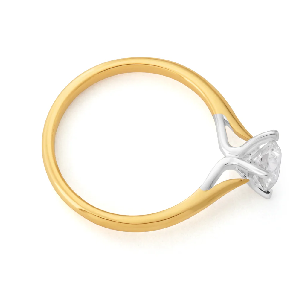 Luminesce Laboratory Grown 1/2 Carat Diamond Ring in 18ct Yellow Gold Knife Edge - Image 2
