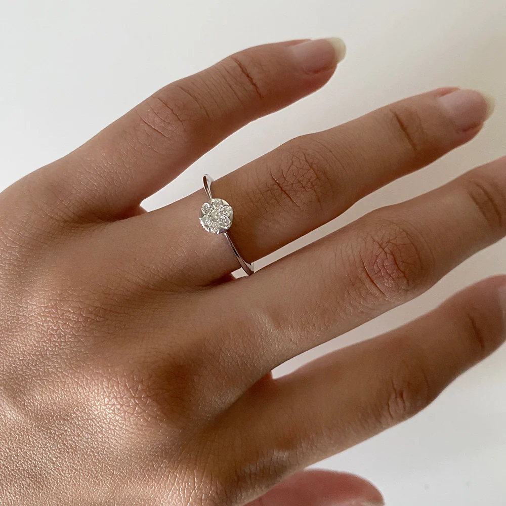 Luminesce Laboratory Grown 9ct White Gold 1/5 Carat Diamond Dress Ring - Image 2