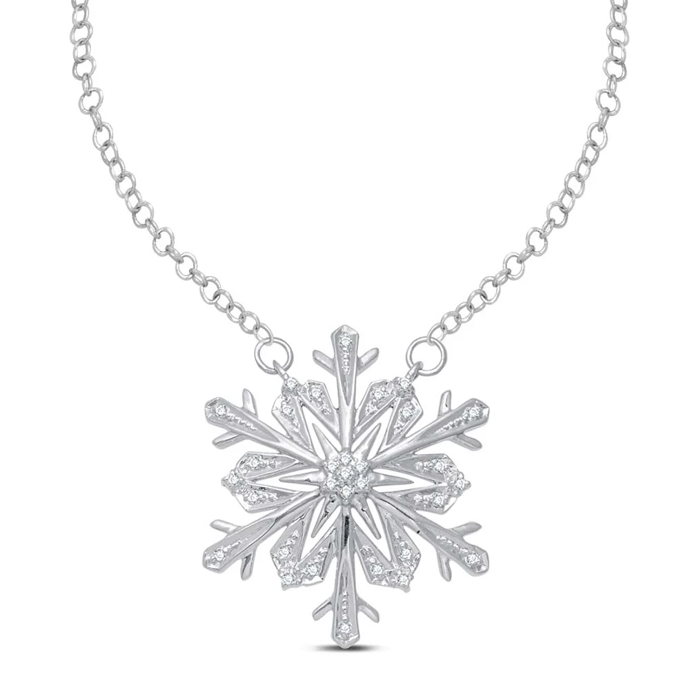 Luminesce Laboratory Grown Diamond Silver Snowflake Pendant