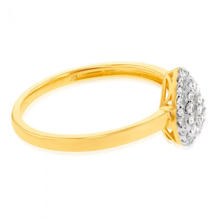 Luminesce Laboratory Grown Pear 1/6 Carat Diamond Ring in 9ct Yellow Gold - Image 2