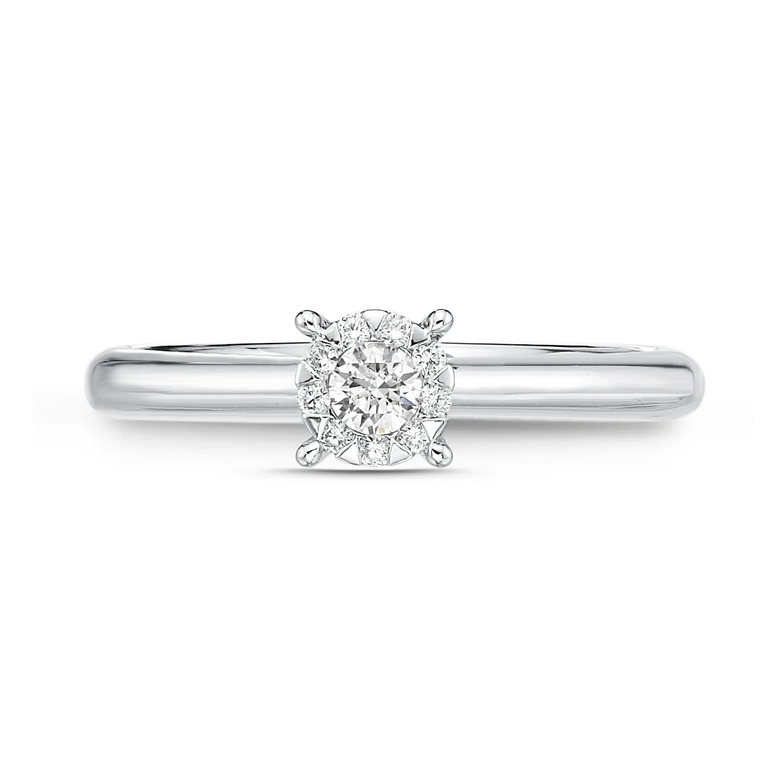 Memoire 18ct White Gold 0.15 Carat Diamond Bouquet Solitaire Ring - Image 2