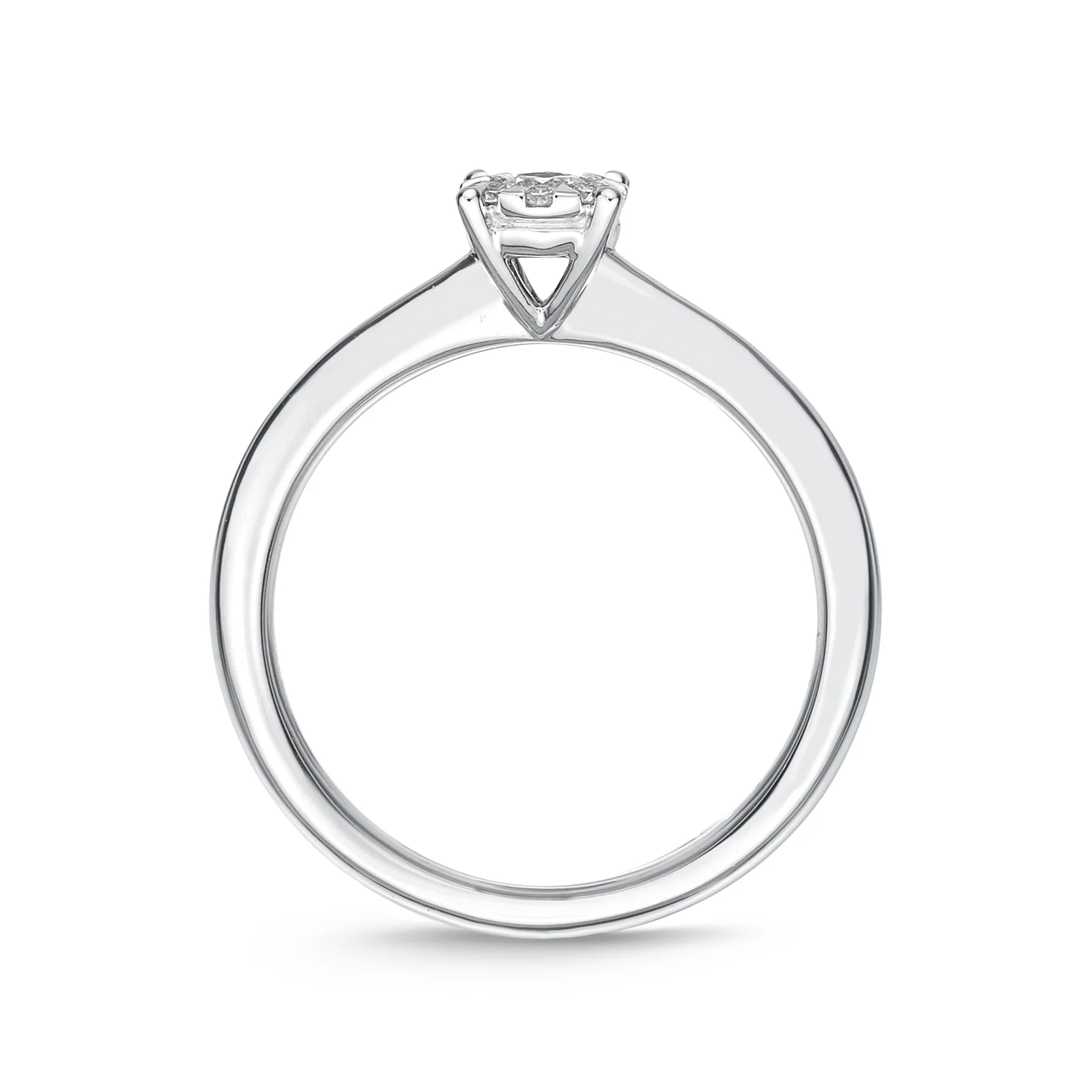 Memoire 18ct White Gold 0.15 Carat Diamond Bouquet Solitaire Ring - Image 3