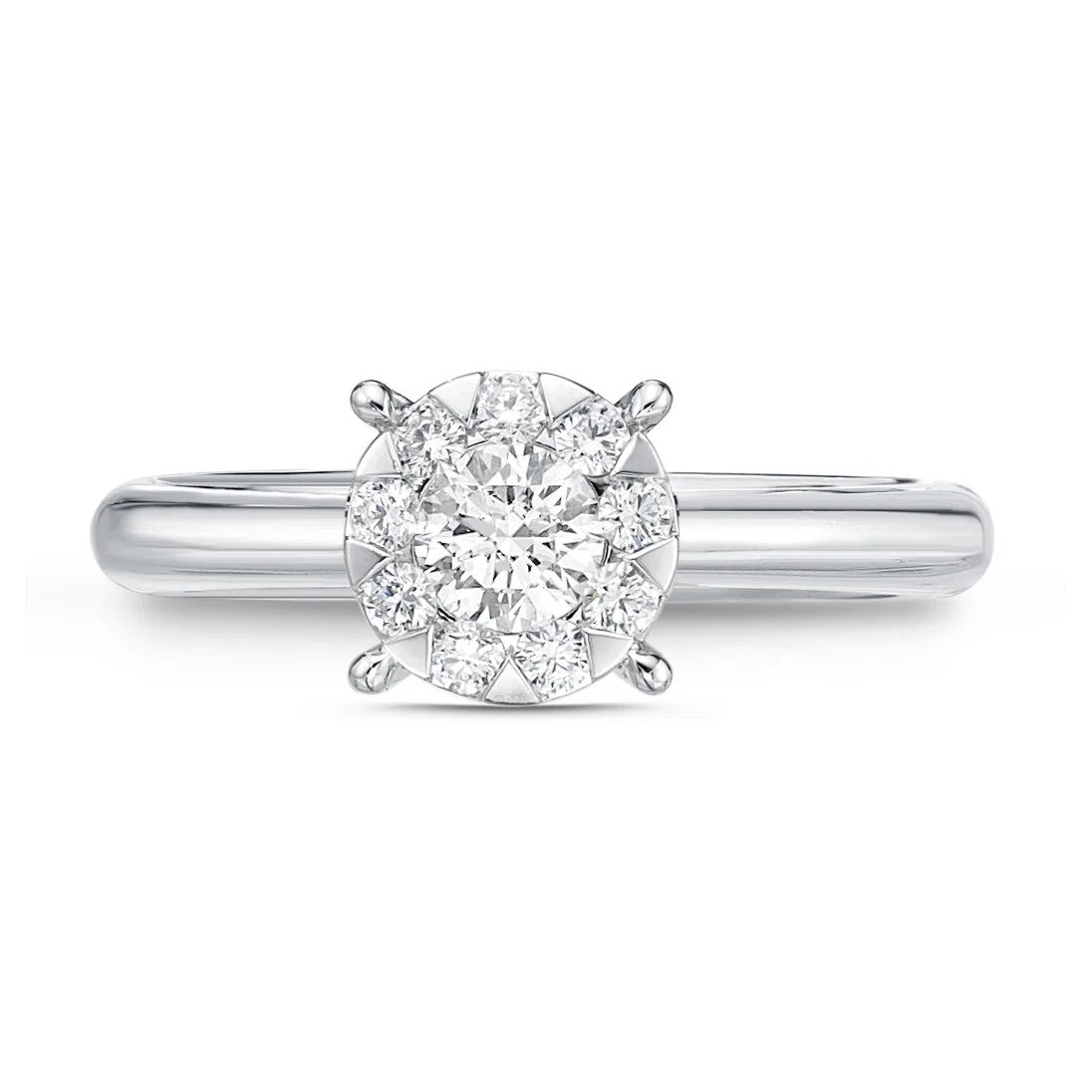 Memoire 18ct White Gold 0.30 Carat Diamond Bouquet Solitaire Ring - Image 3