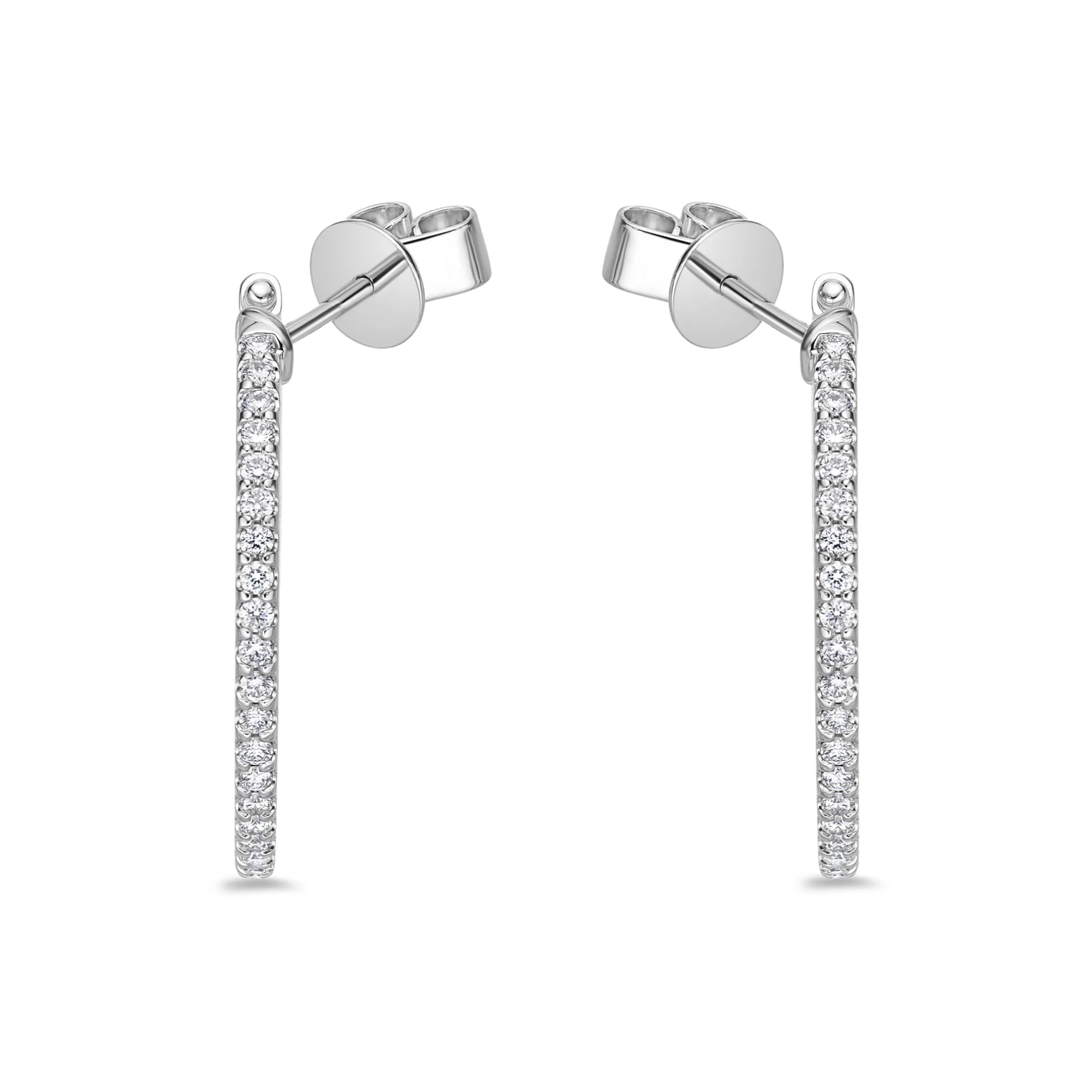 Memoire 18ct White Gold 3/4 Carat Diamond Odessa Hoop Earrings 24x24mm - Image 2