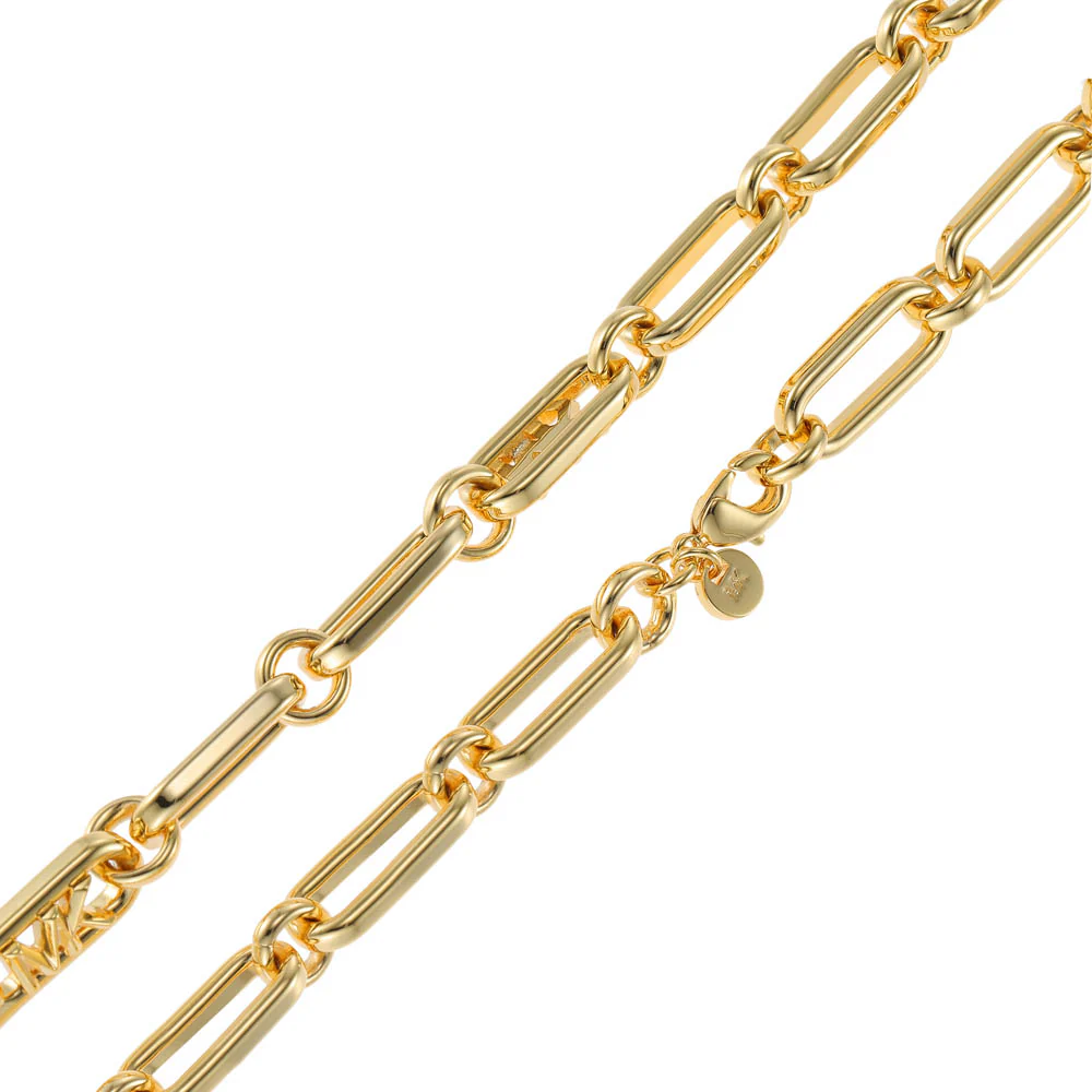Michael Kors 14ct Gold Plated Brass Premium Empire Link Chain - Image 4