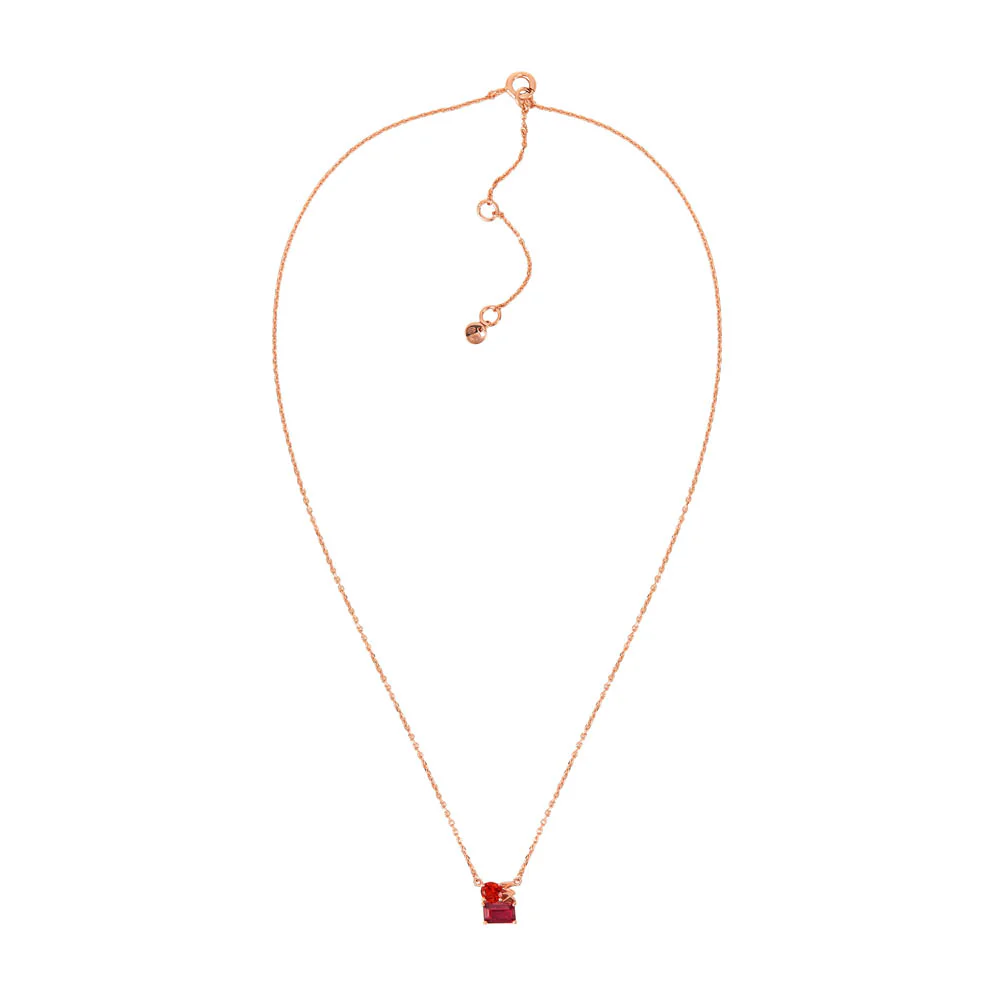 Michael Kors 14ct Rose Gold Plated Stainless Steel Premium Mixed Stone Pendant with Chain